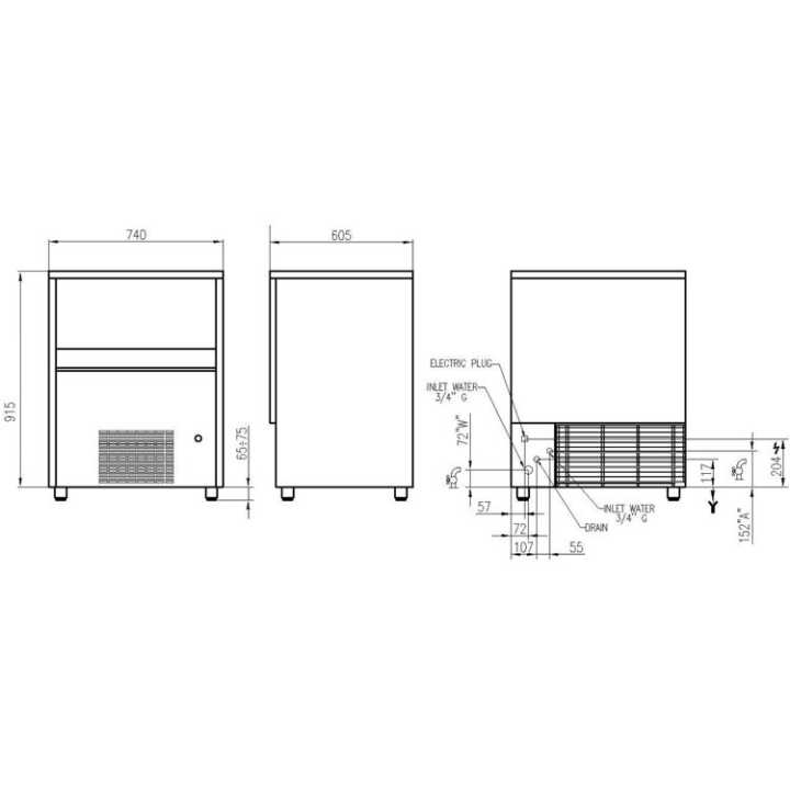 Fabricador  Maquina Gelo Fhc-80-w-40