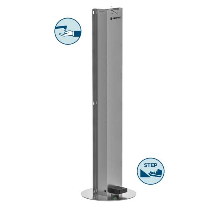 Dispensador de Pé de Gel Anti-vandalismo com Pedal, Aço Inox - DVG-I