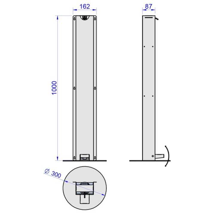 Dispensador de Pé de Gel Anti-vandalismo com Pedal, Branco - DVG-B