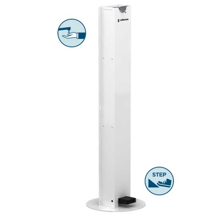 Dispensador de Pé de Gel Anti-vandalismo com Pedal, Branco - DVG-B