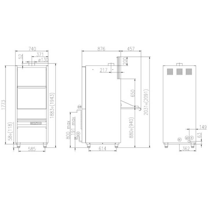 Máquina de lavar utensílios em aço inoxidável 7,3kW