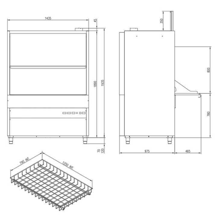 Máquina de lavar utensílios LU-125-80, 400V, 7,5kW