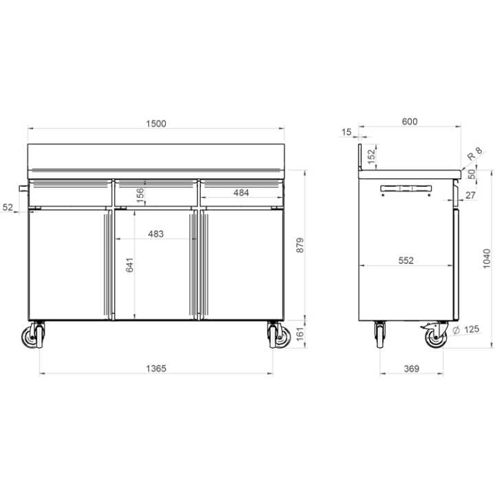 Mesa para Terraço 2 portas - MT-1045 CP