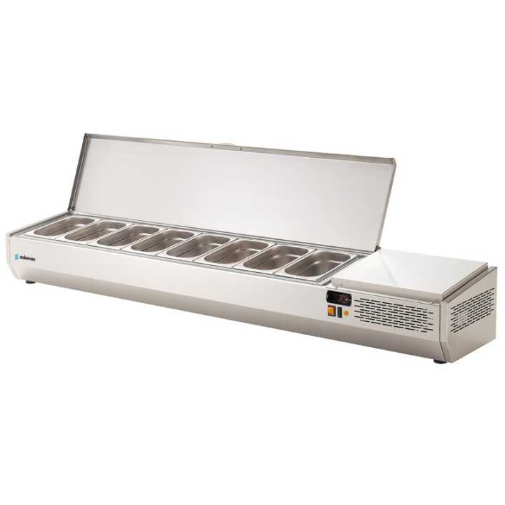 Vitrina expositora refrigerada 8 x GN 1/4, 1800 x 336 x 222mm