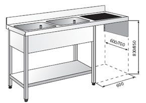 Bastidor com estante, 1800 x 700mm - BF-187-L