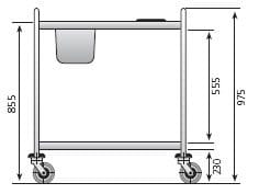 Carro de Serviço com bandeja GN1/2 - 1100 x 700 x 975