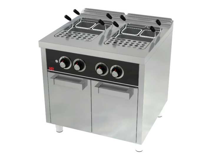 Cozedor de pasta a gás armário 25l + 25l 800x750x880 mm