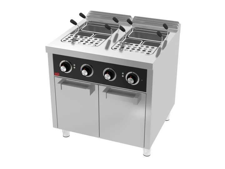 Cozedor de pasta eléctrico 25l+25l, móvel 800x750x880 mm