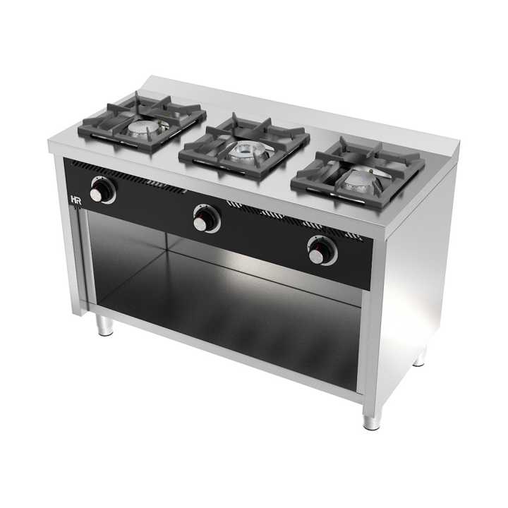 Fogão a gás 3 queimadores 600 com móvel C3F600E