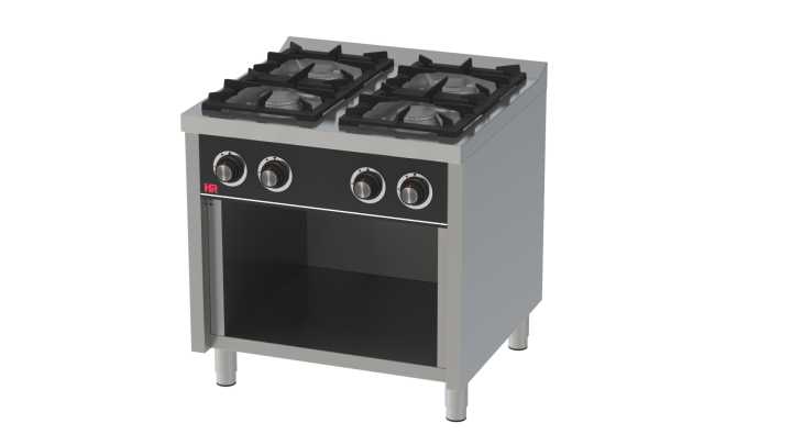 Fogão a gás 4 queimadores, armário C4F750E