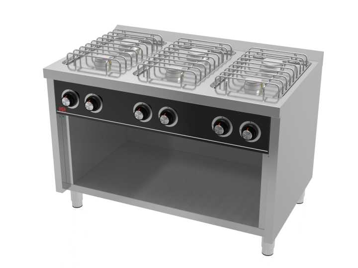 Fogão a gás 6 queimadores, armário CB6F750E