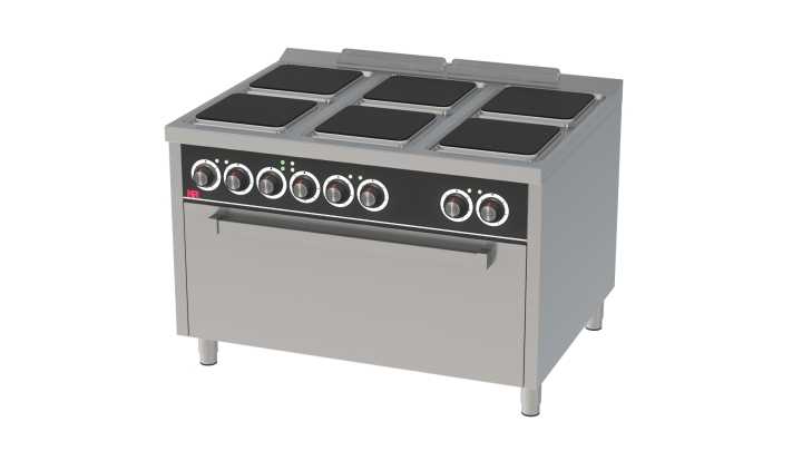 Fogão eléctrico + forno maxi 6 placas
