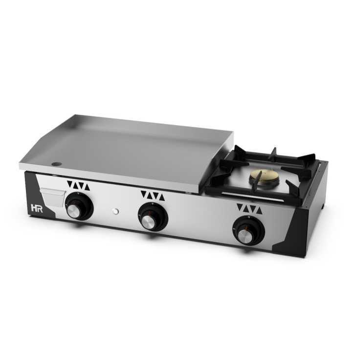 Fry-Top a gás aço rectificado + fogão