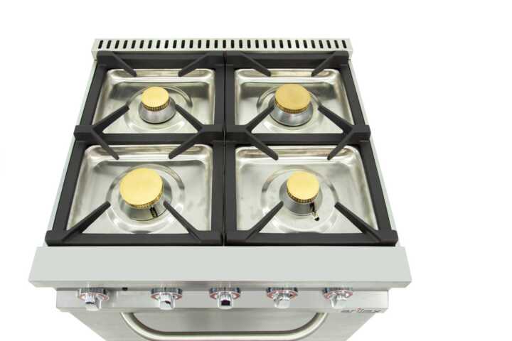 Fogão a gás 4 queimadores com piloto + forno termostático GN2/1 80CG70H