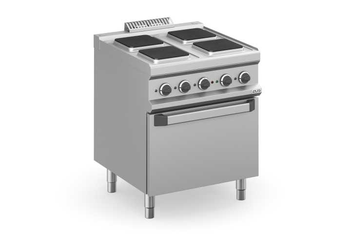 Fogão eléctrico 4 placas quadradas + forno Eléctrico MPQ77FE