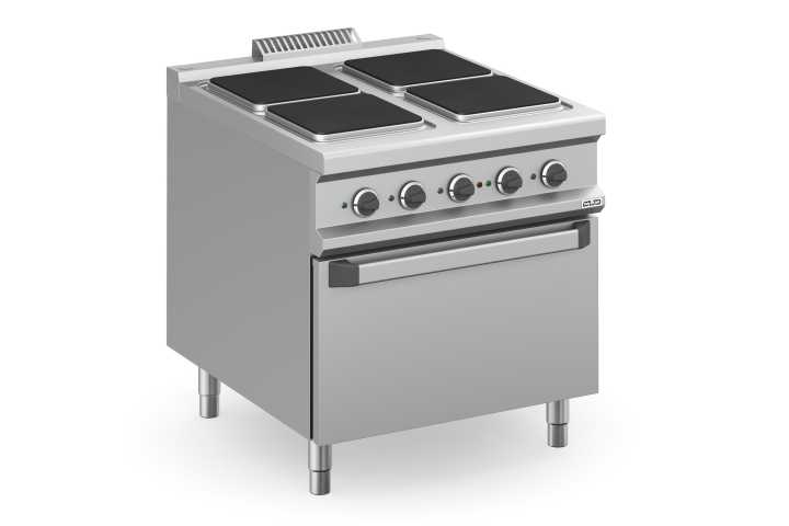 Fogão eléctrico 4 placas quadradas + forno eléctrico MPQ98FE