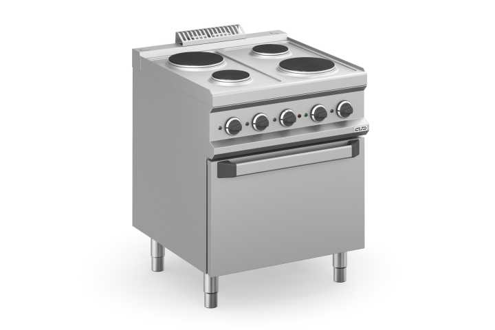 Fogão eléctrico 4 placas redondas + forno Eléctrico MPR77FE