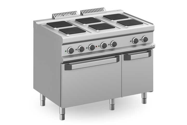 Fogão eléctrico 6 placas quadradas + forno Eléctrico  MPQ711FE