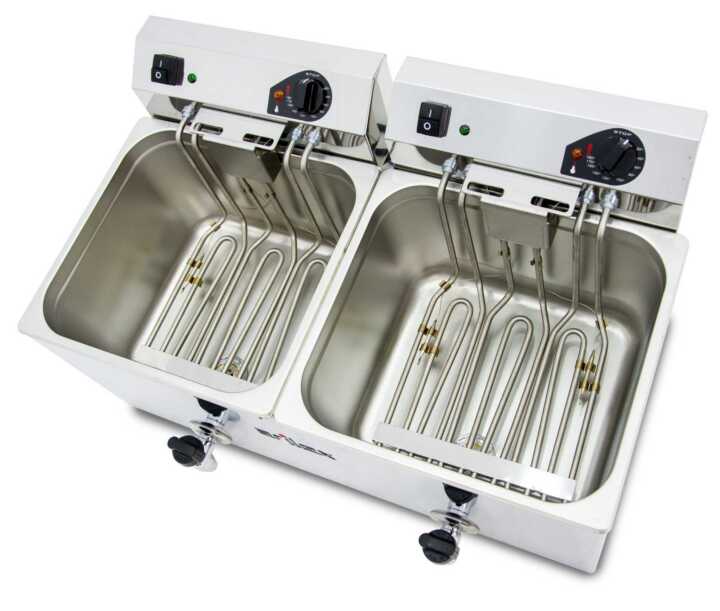 Fritadeira eléctrica com torneira 2 cubas 12L EVO1212GTR
