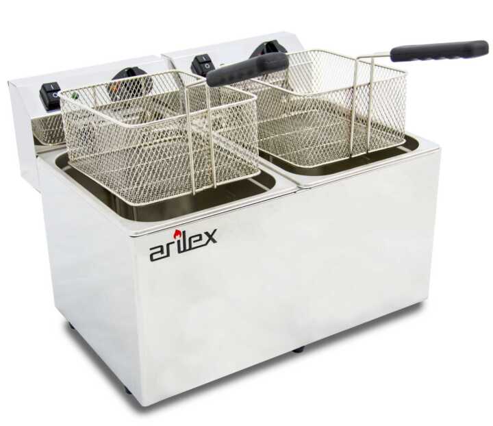 Fritadeira eléctrica sem torneira 2 cubas 10L EVO1010