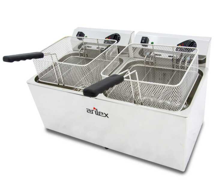 Fritadeira eléctrica sem torneira 2 cubas 12L EVO1212TR