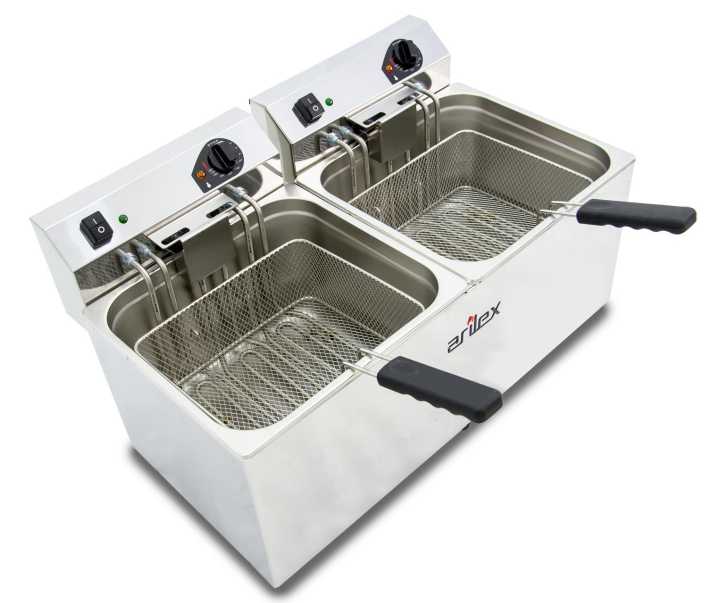 Fritadeira eléctrica sem torneira 2 cubas 12L EVO1212TR