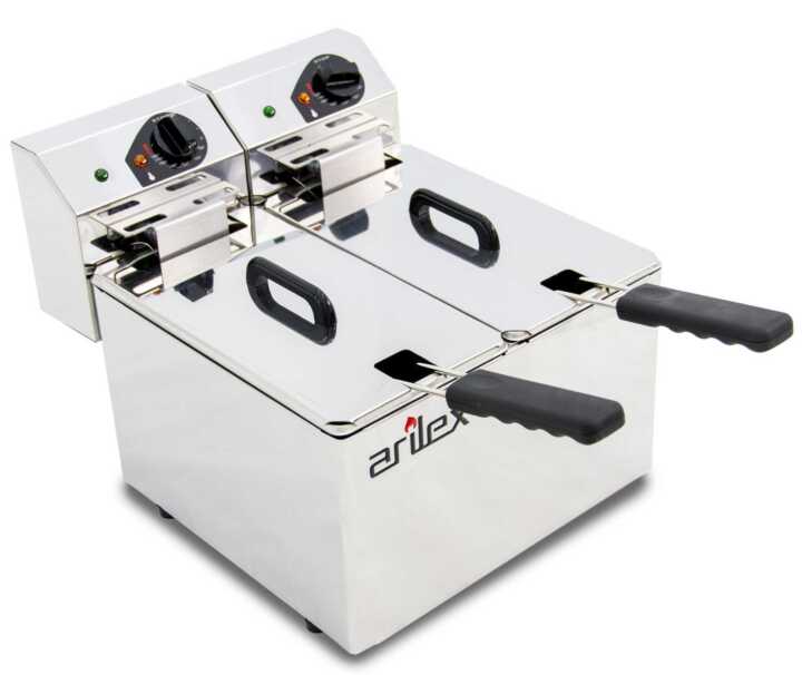 Fritadeira eléctrica sem torneira 2 cubas 5L EVO55