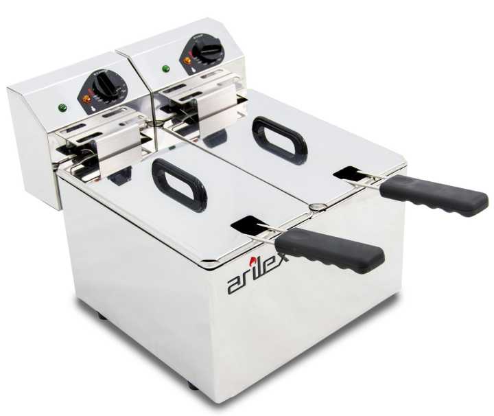 Fritadeira eléctrica sem torneira 2 cubas 5L EVO55