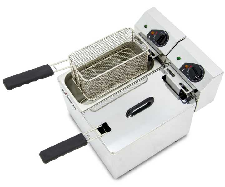 Fritadeira eléctrica sem torneira 2 cubas 5L EVO55