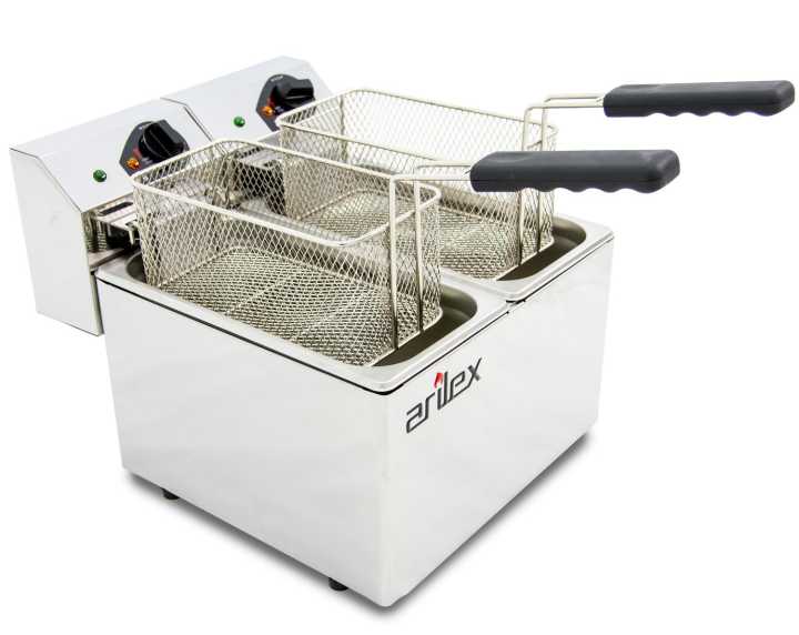 Fritadeira eléctrica sem torneira 2 cubas 5L EVO55