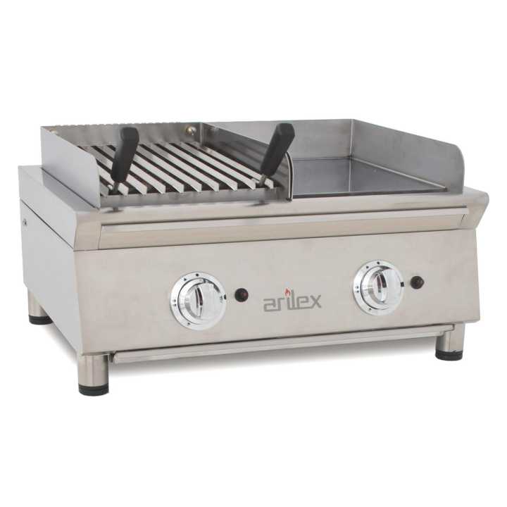Fry-Top a gás 35 cm cromoduro + churrasqueira a gás 70FRYGCBN