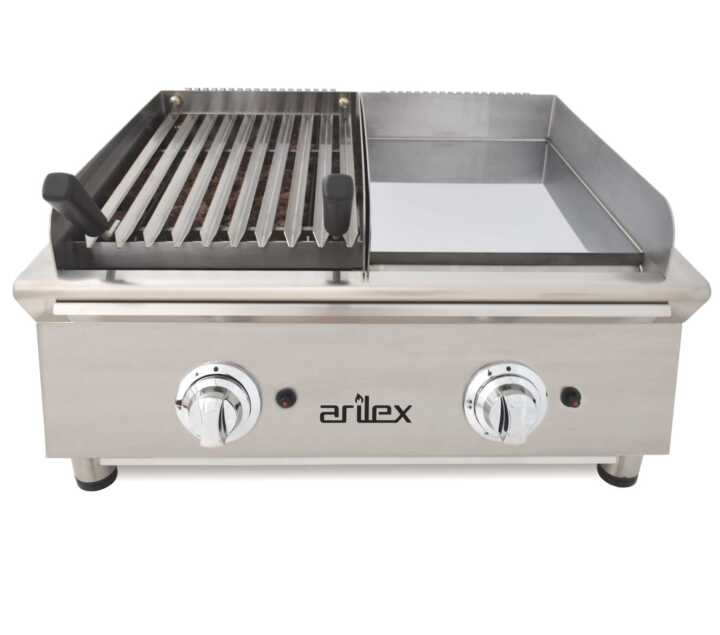 Fry-Top a gás 35 cm cromoduro + churrasqueira a gás 70FRYGCBN