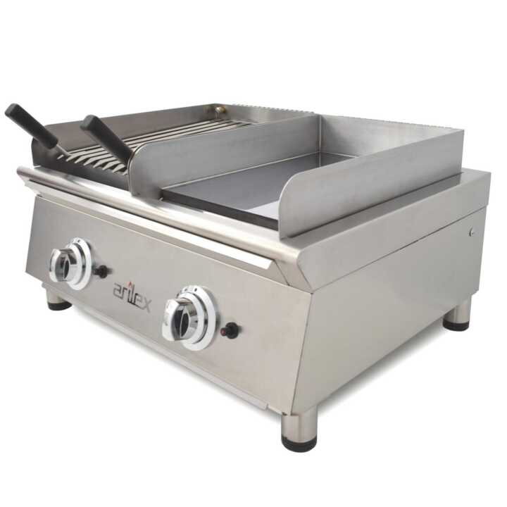 Fry-Top a gás 35 cm cromoduro + churrasqueira a gás 70FRYGCBN