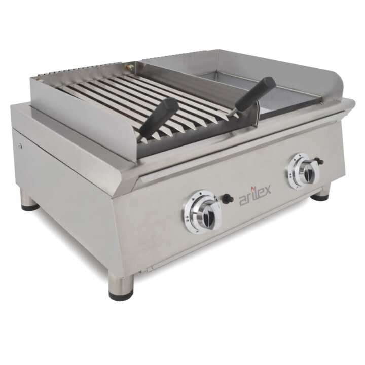 Fry-Top a gás 35 cm cromoduro + churrasqueira a gás 70FRYGCBN