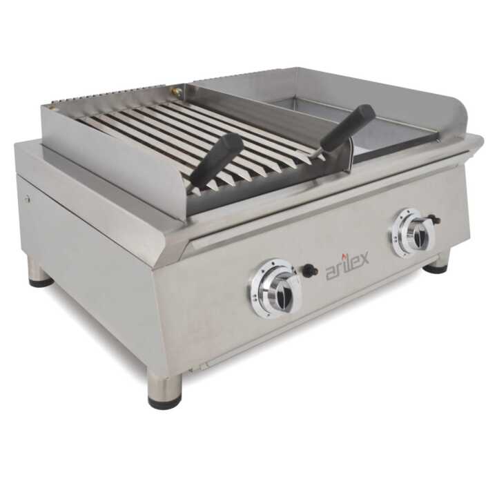 Fry-Top a gás 35 cm cromoduro + churrasqueira a gás 70FRYGCBN