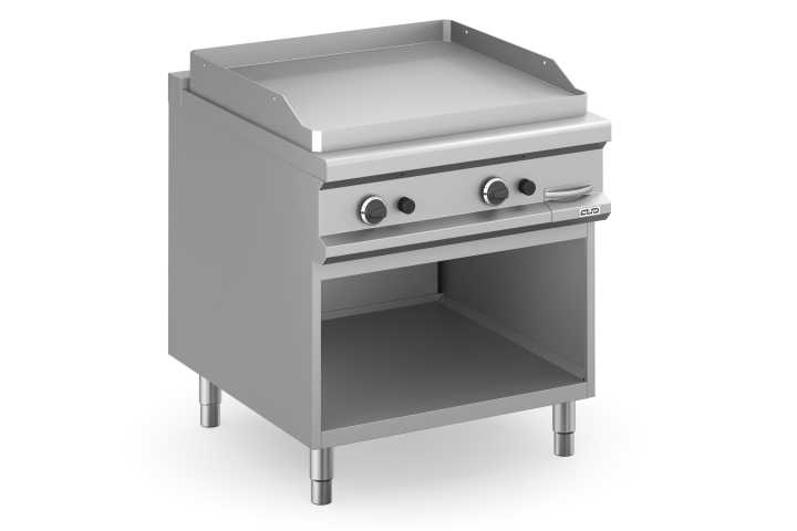 Fry-Top a gás 80cm placa lisa aço rectificado, móvel MFTG98AL