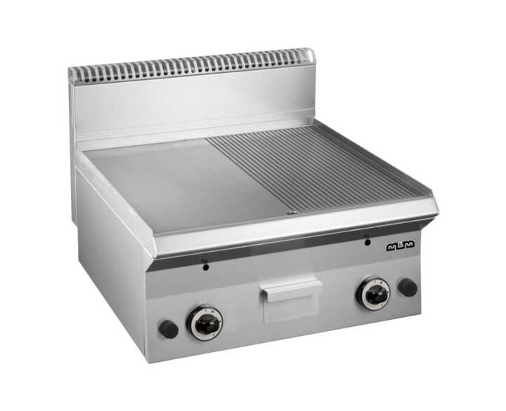 Fry-Top a gás 60 cm placa lisa com fenda aço rectificadoo GFT665LR