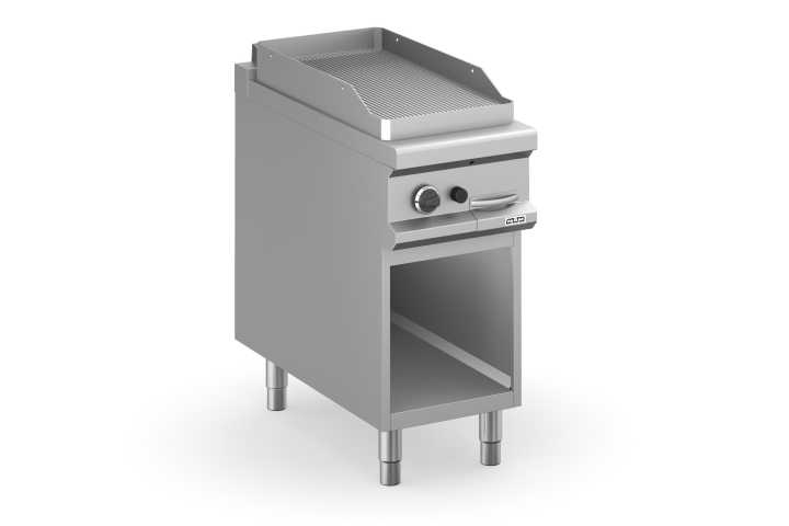 Fry-Top a gás placa fenda 40 cm aço rectificado, móvel MFTG94AR