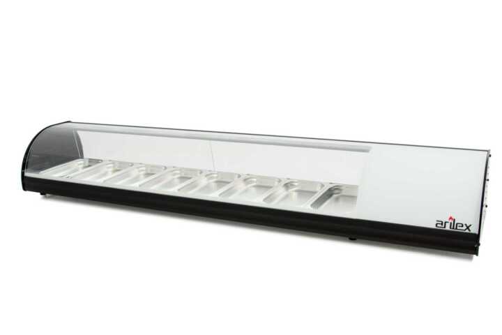 Vitrina expositora refrigerada  8 bandejas GN1/3 branco 8VTG-BL