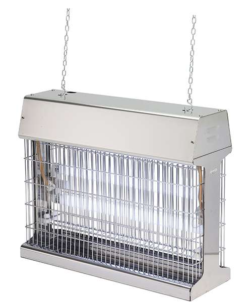 Eletrocutor de insetos em aço inox, suspensão