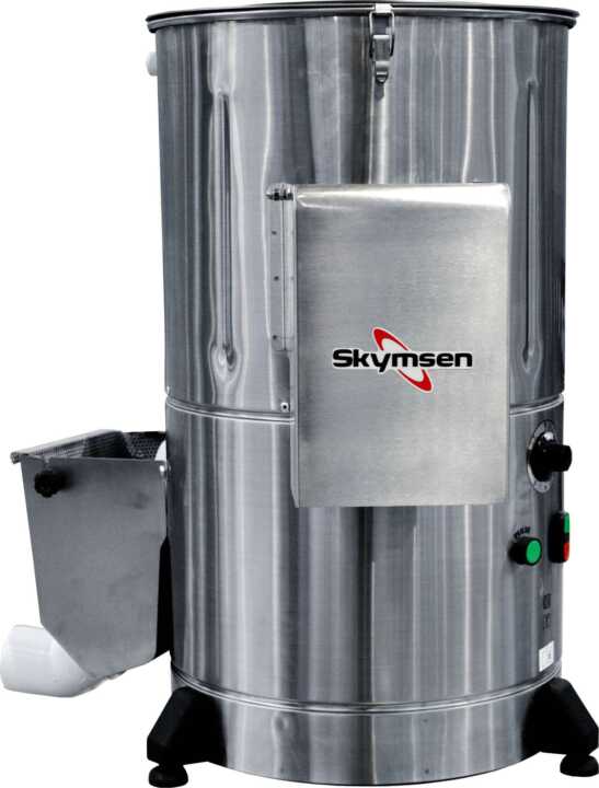 Descascadora de batatas DB-10 com 10Kg de capacidade - Em aço inoxidável - Filtro coletor de cascas incluído - Disco abrasivo incluído