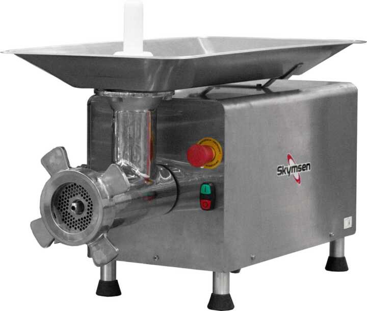 Picadora de carne boca 32 PSP98 - Em aço inoxidável - Sistema Unger - Corte simples e duplo - Monofásica - Com disco de 5mm incluído