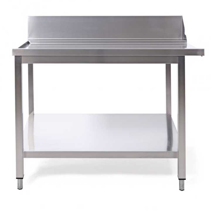 Mesa de Lavagem de Louça Inox com Peto Esquerdo 1200x750x850mm