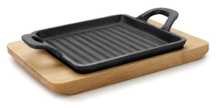 Mini Chapa para Grelhar Ferro Grill Quadrada Magma com Base