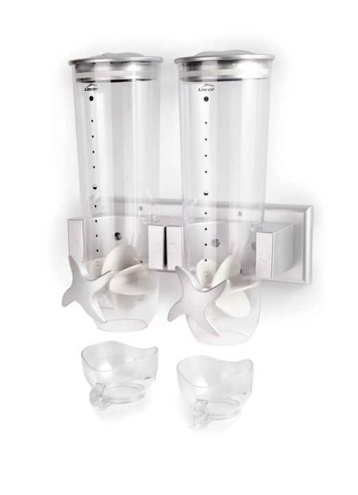 Dispensador duplo de cereais de parede