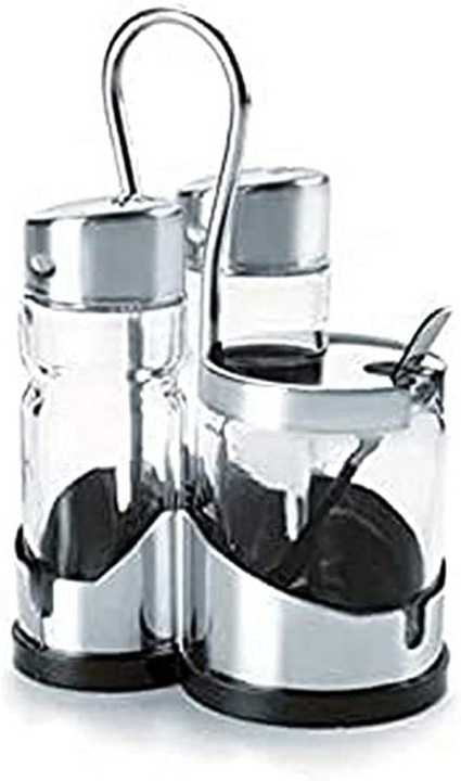 Jogo De Saleiro-Pimenteiro-Mostarda Basic Inox