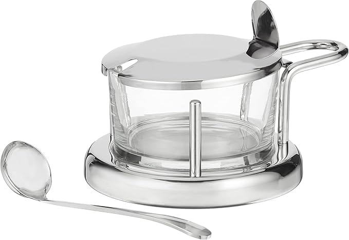 Recipiente para Queijo Parmesão com uma Colher Inox