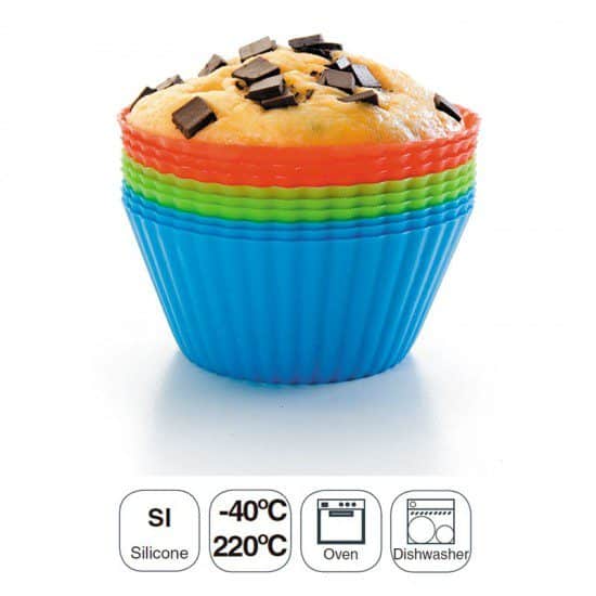 Kit 12 Moldes Muffin Silicone