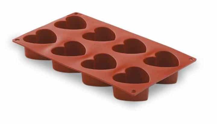 Molde De Coração 8 Cavidades Silicone Pastryflex