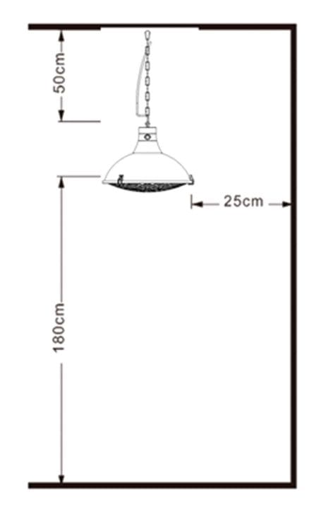 Candeeiro aquecedor elétrico de teto